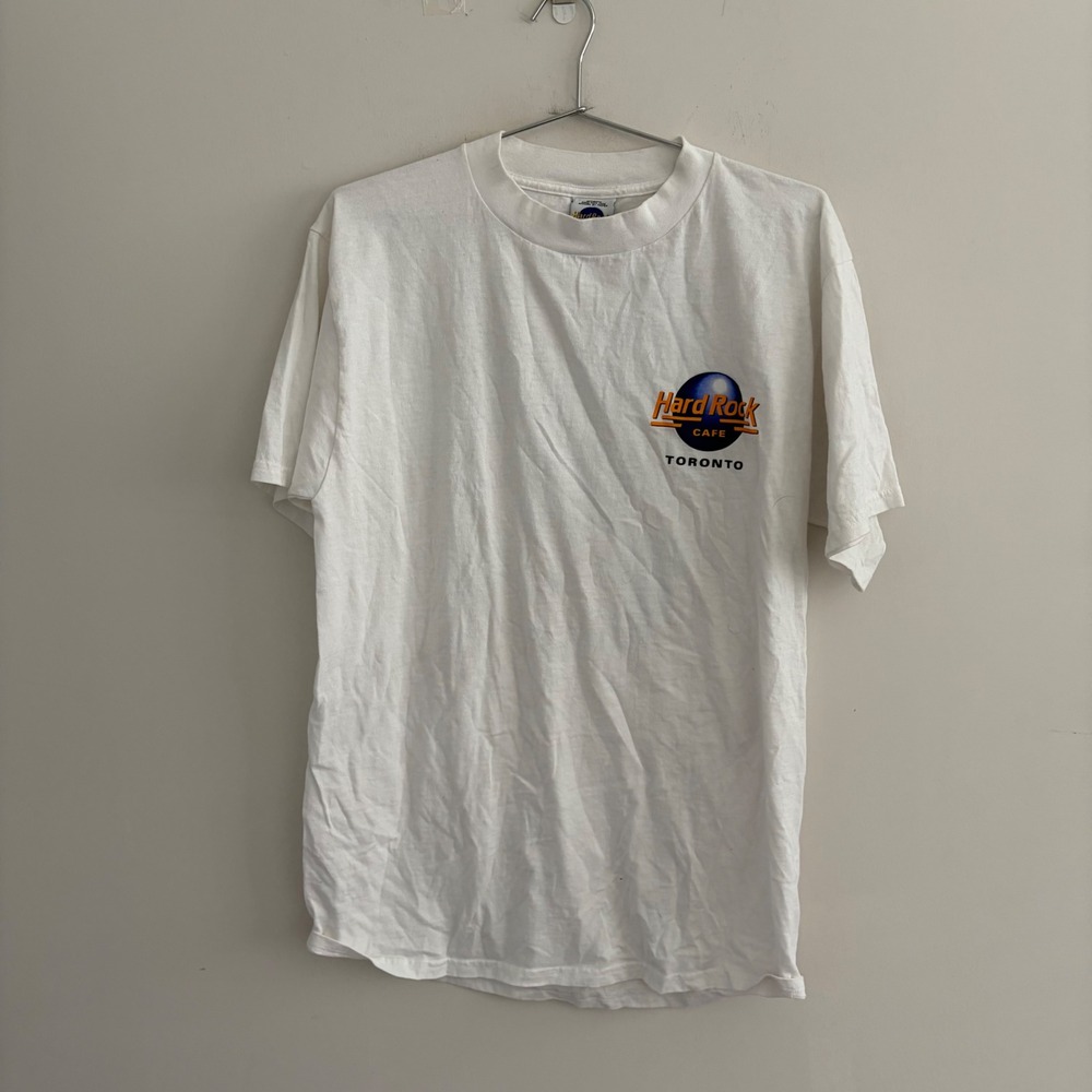 Vintage Hard Rock Cafe Toronto Tultex Graphic T-Shirt White Large